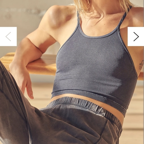 FP Movement by Free People Tops - FP Movement by Free People Happiness Runs Crop Tank Washed Black Sz M/L